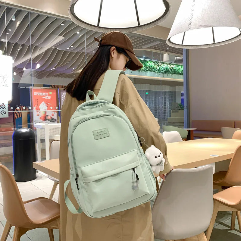 New Female Fashion Lady High Capacity Waterproof College Backpack Trendy Women Laptop School Bags Cute Girl Travel Book Bag Cool