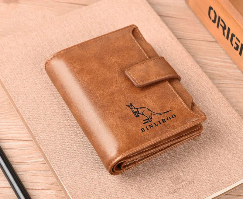 Leather Men's Wallet Luxury Short RFID Card Holder for Men Zipper Coin Purse Portable Male Wallets Billfold