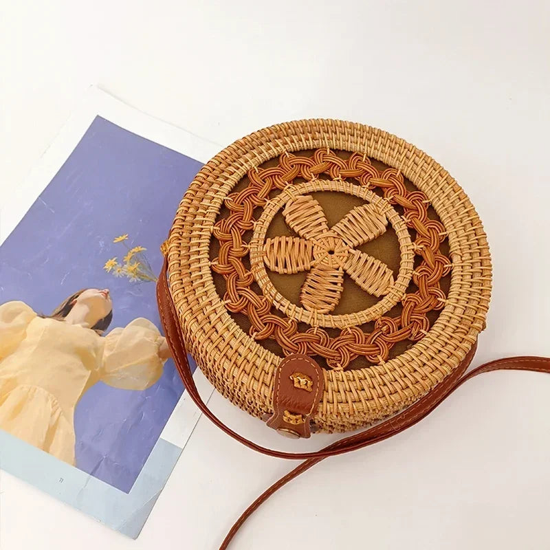 Square Round Mulit Style Straw Bag Handbags Women Summer Rattan Bag Handmade Woven Beach Circle Bohemia Handbag New Fashion