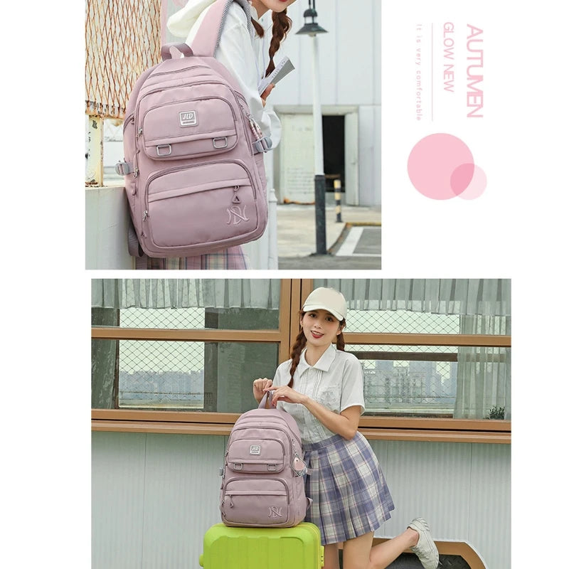 Girl School Bag Backpack Back Pack For Teenager Women Children Female Pink Schoolbag Primary High Bagpack Class Teens Child Kids