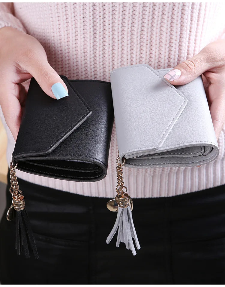 Mini Tassel Wallet Women Fashion Purse Female Short Mini Wallets Korean Students Lovely Purse Female Small Wallet for Women