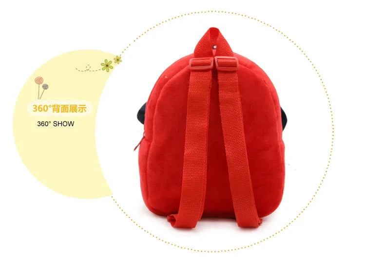 MINISO Disney Cartoon Backpack Mickey Mouse Minnie Winnie The Pooh Plush School Bag Kindergarten Child School Supplies Baby Bags