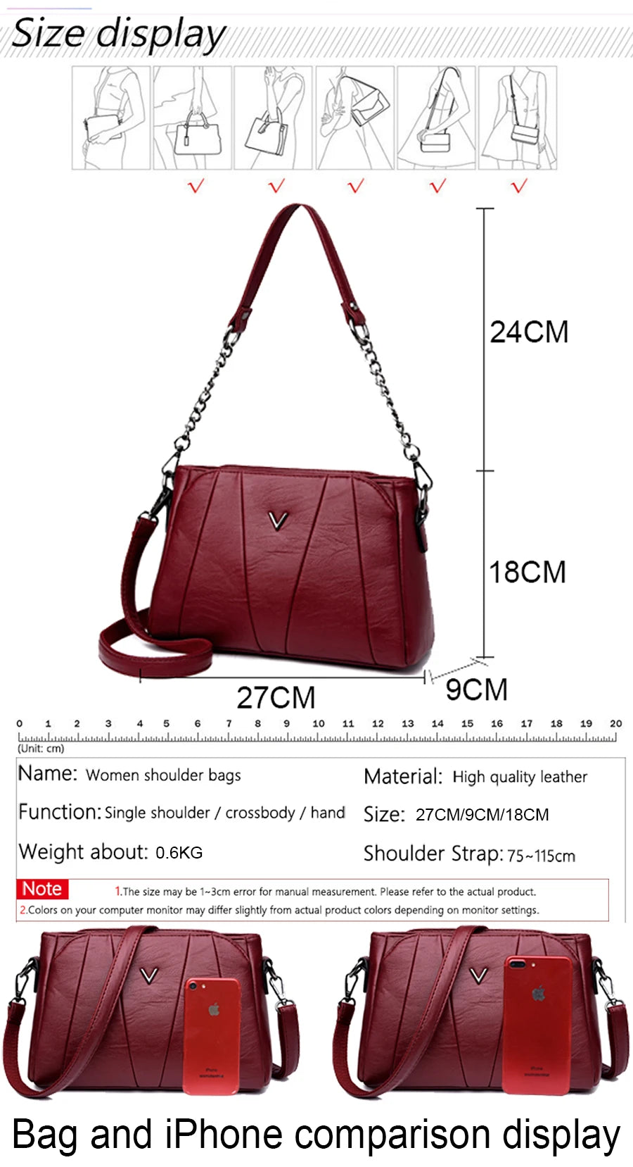 Famous Designer Crossbody Shoulder Bag High Quality Soft Leather Bags Ladies Vintage Handbags Sac A Main Casual Tote Bag Bolsos