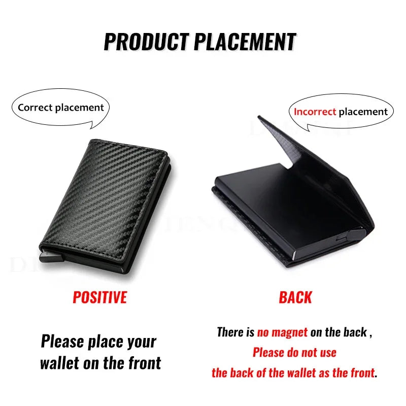 Men Credit Card Holder Wallet Slim Aluminum Men Wallet ID Credit Card Holder Mini RFID Wallet Automatic Pop Up Bank Card Case