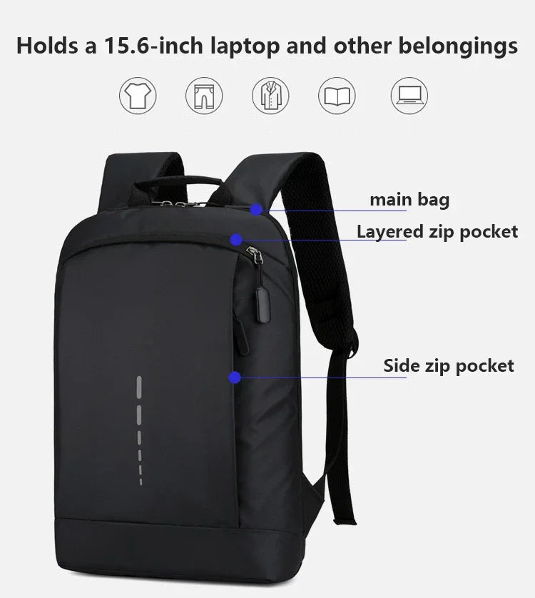 Men's Waterproof Backpack Ultra Lightweight Back Bag for Men Backpack Book Bag Men's Stylish Backpack 15.6" Notebook