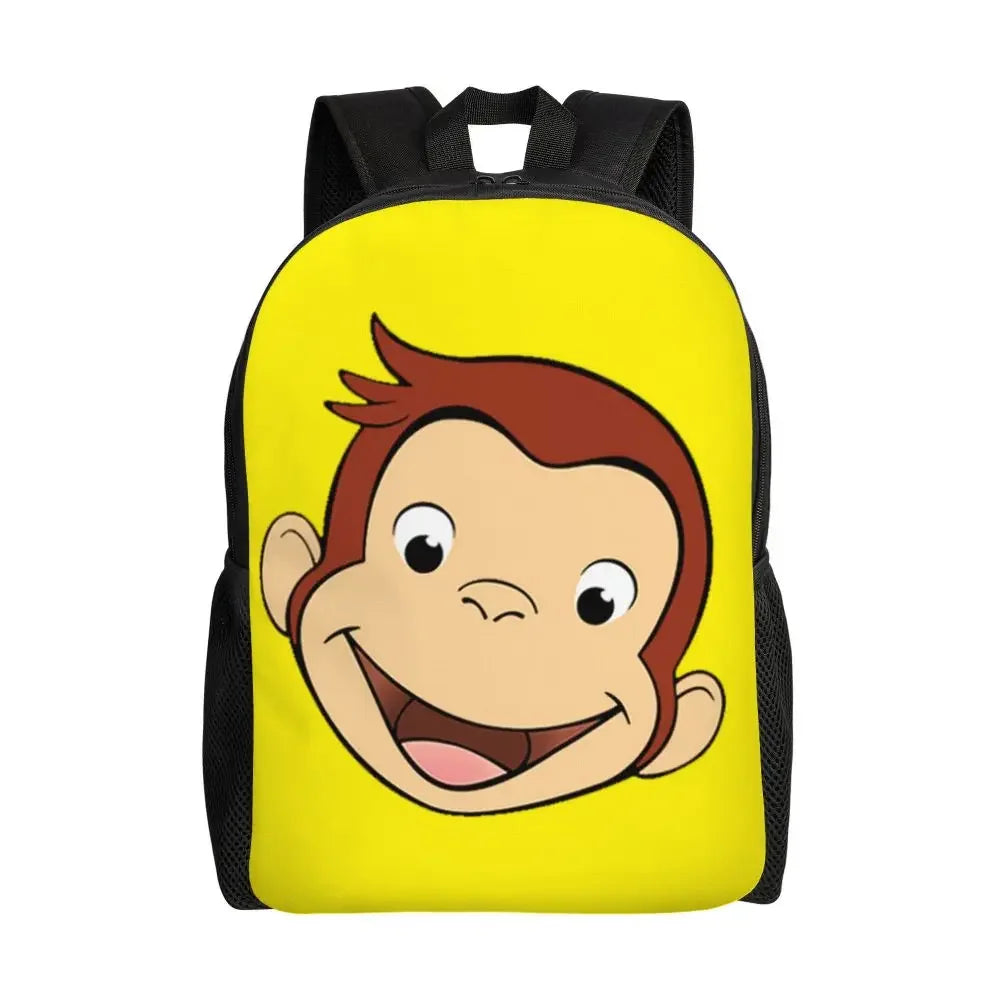 Customized Curious George Backpacks Women Men Casual Bookbag for School College Monkey Bags