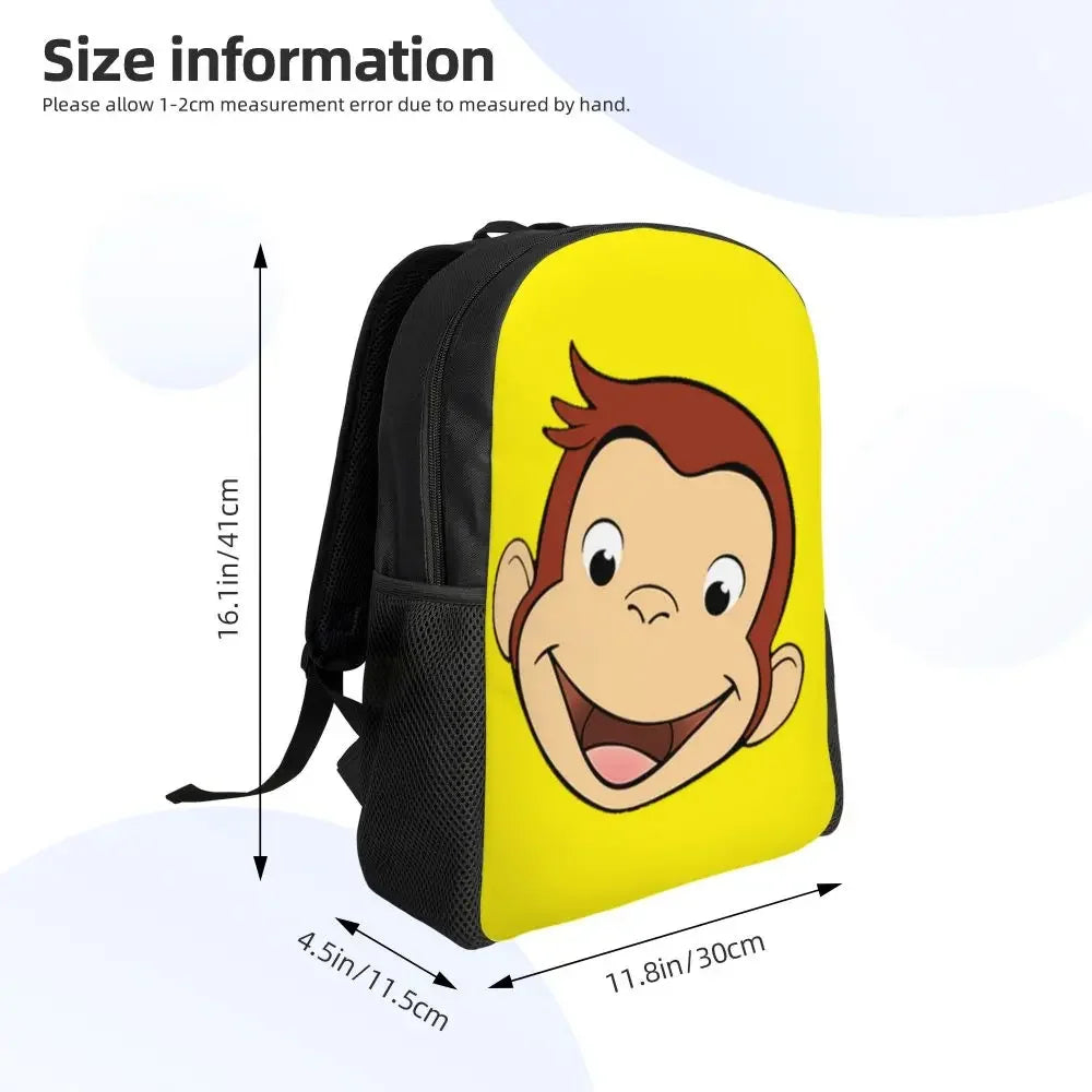 Customized Curious George Backpacks Women Men Casual Bookbag for School College Monkey Bags