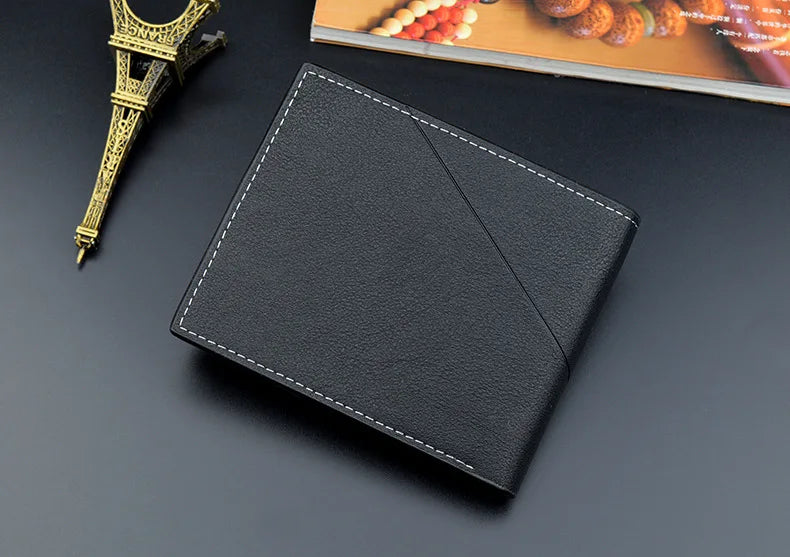 New Men's Wallet Money Bag PU Leather Business Short Wallet Vintage Soft Purse Multi-card Holder Portefeuille Homme Billetera