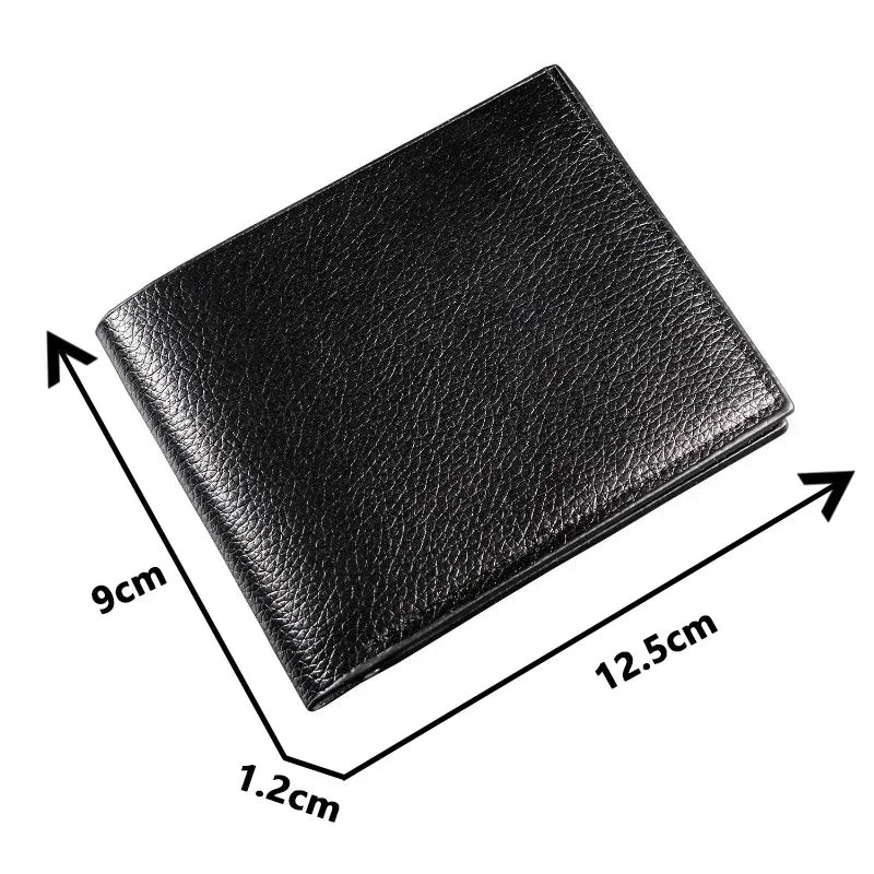 Men's Wallet Genuine Leather Men Wallets Premium Product Real Cowhide Wallets for Man Short Black Walet Portefeuille Homme