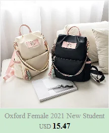 Oxford Female New Student Schoolbag Korean Version Large-capacity Backpack Outdoor Travel Anti-theft All-Match Package