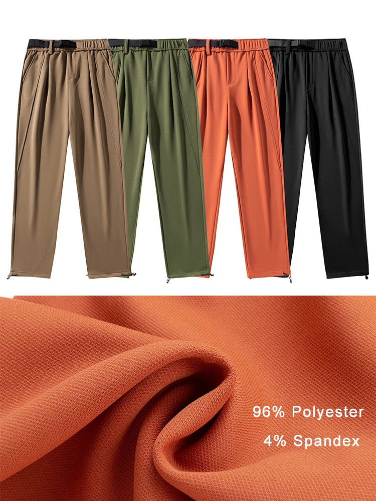 2023 Nouveau 330G Pantalon de survêtement épais pour hommes Mode coréenne Taille ceinturée Tricoté Pantalon large décontracté Pantalon droit ample pour hommes avec ceintures