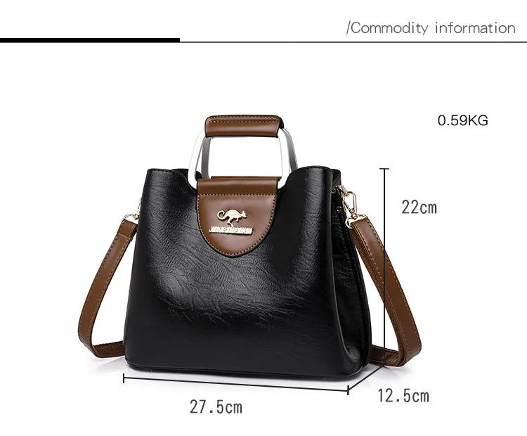 PU Soft Leather Texture Handbag New Cross-border Women's Bag Niche Design Fashionable Shoulder Bag Large Capacity Tote Purse