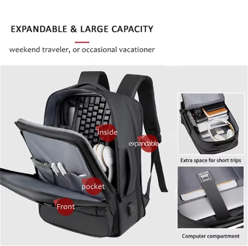 XOKY Business Bag Travel Backpack Waterproof Classic Backpack USB Charging Men Fashion Backpack Wholesale Customized Logo 2051