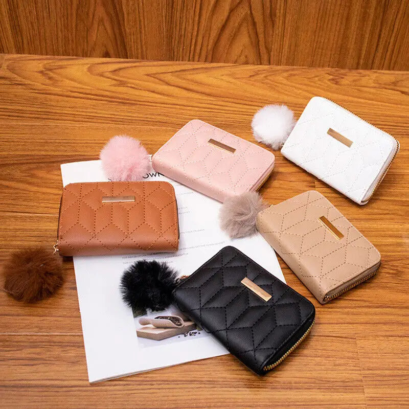 Women Short Wallets PU Leather Female Small Purses Leather Card Holder Wallet Woman Zipper Wallet Coin Purse Money Bag