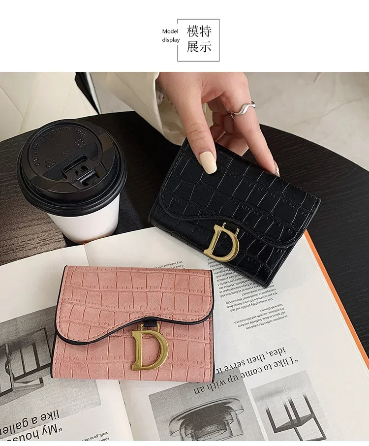 Women Short Wallet Small Fashion Luxury Brand Leather Purse Ladies Card Bag For Women Clutch Female Purse Money Clip Wallet