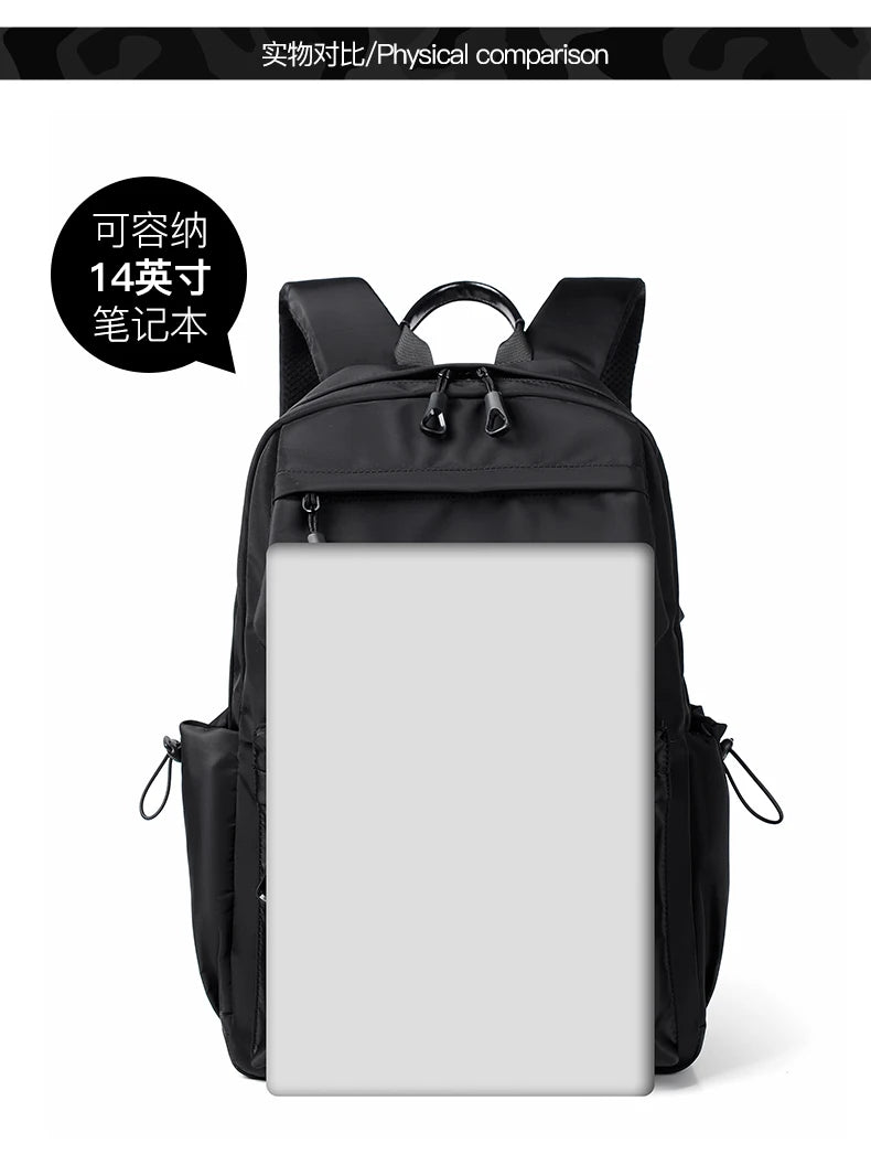 New Polyester Men's Backpack Large Capacity Student Schoolbag Laptop Bag Waterproof Travel Backpack Hot Sale