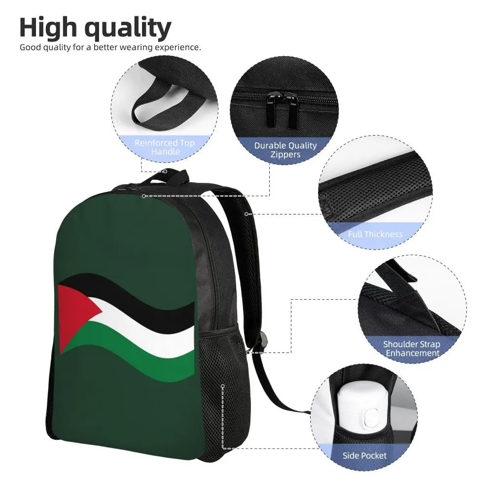 Custom Palestinians Keffiyeh Pattern Backpack for Women Men Waterproof College School Tradition Bag Print Bookbags