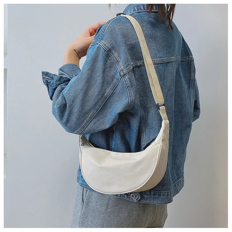 2023 New Nylon Messenger Bags Fashion Dumpling Bag for Women Nylon Crossbody Bag Half Moon Armpit Bag Large Shoulder Bags