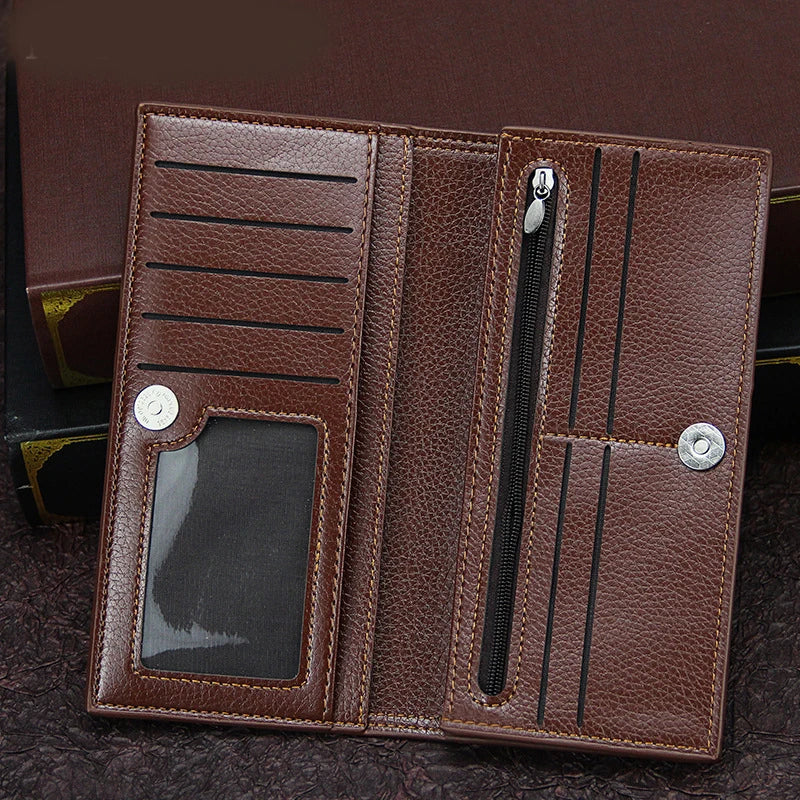 2022 New Men's Wallet Long Fashion Men's Magnetic Buckle Plus Envelope Large-capacity Multi-card Pocket Wallet Multi-card Wallet