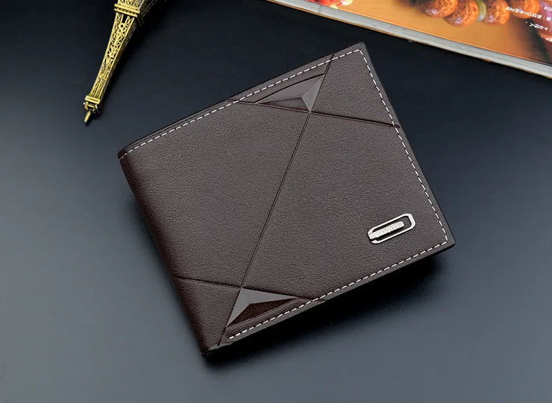 New Men's Wallet Money Bag PU Leather Business Short Wallet Vintage Soft Purse Multi-card Holder Portefeuille Homme Billetera