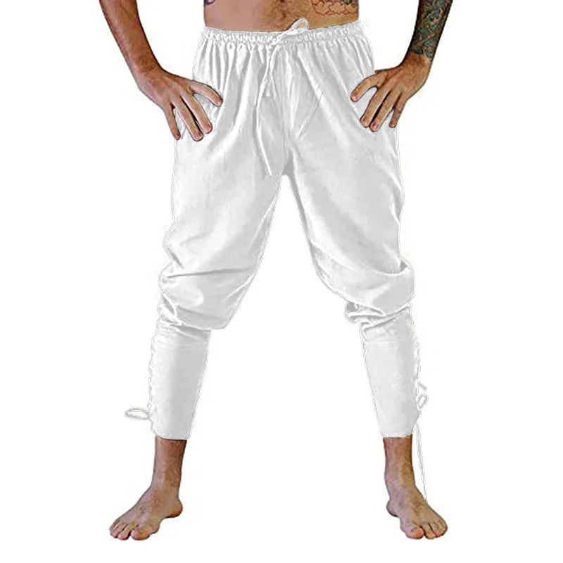 Pantalon de pirate Viking Costume pour hommes Pantalon médiéval Renaissance Short à cordon Costume d'Halloween Cosplay adulte