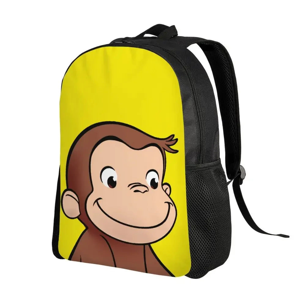 Customized Curious George Backpacks Women Men Casual Bookbag for School College Monkey Bags