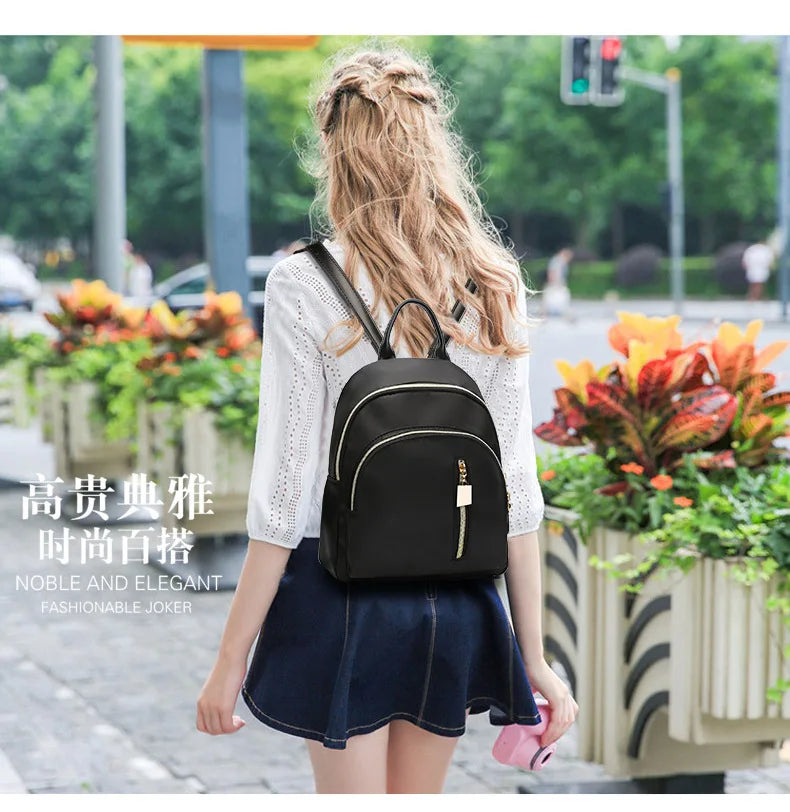 Women New Waterproof Oxford Backpack Girls Casual Black Nylon School Bags High Quality Travel Tote Backpack Shoulder Bag