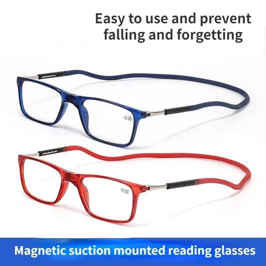 Portable Magnetic Hanging Neck Presbyopia Glasses Magnetic Folding Presbyopia Glasses Scalable Lens Legs