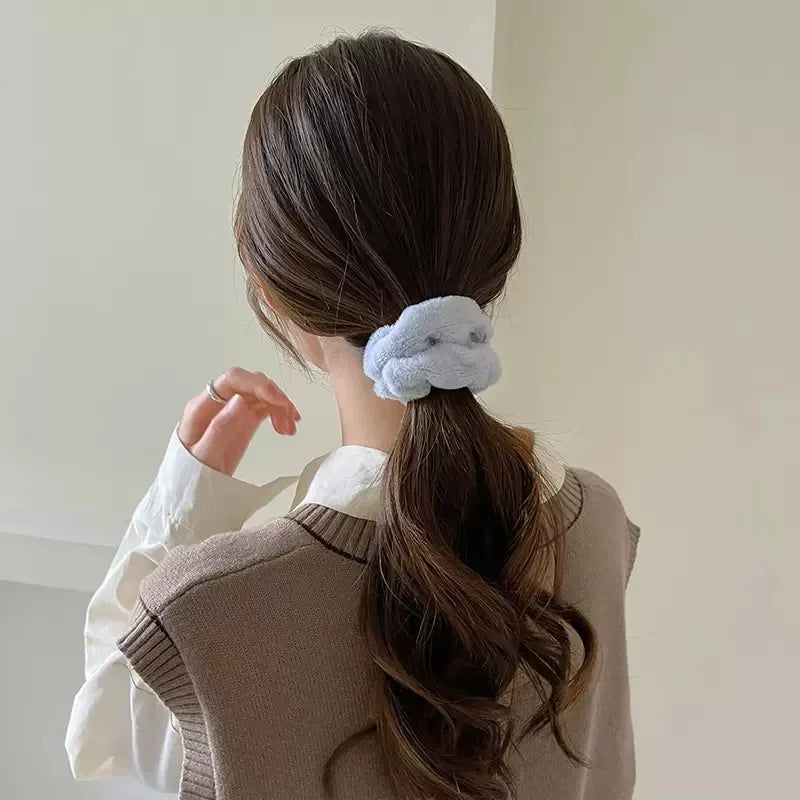 Winter Warm Soft Hair Scrunchies for Women Girls Plush Elastic Hair Band Autumn Winter Rubber Band Hair Ties Hair Accessories