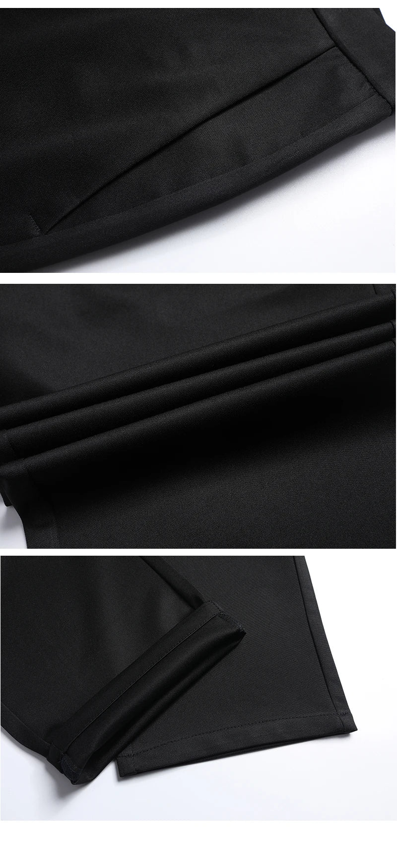 Men's Suit Pants Stretch Smart Casual Trousers Pocket Solid Color Straight Wearable Full Length Home Work Black Dress Pants