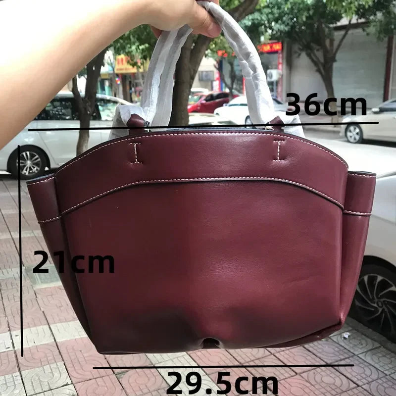 Women Tote Bag Underarm Pouch Large Capacity Pu Leather Shoulder Bag Retro Crossbody Bag Casual Portable Bucket Bags Handbag