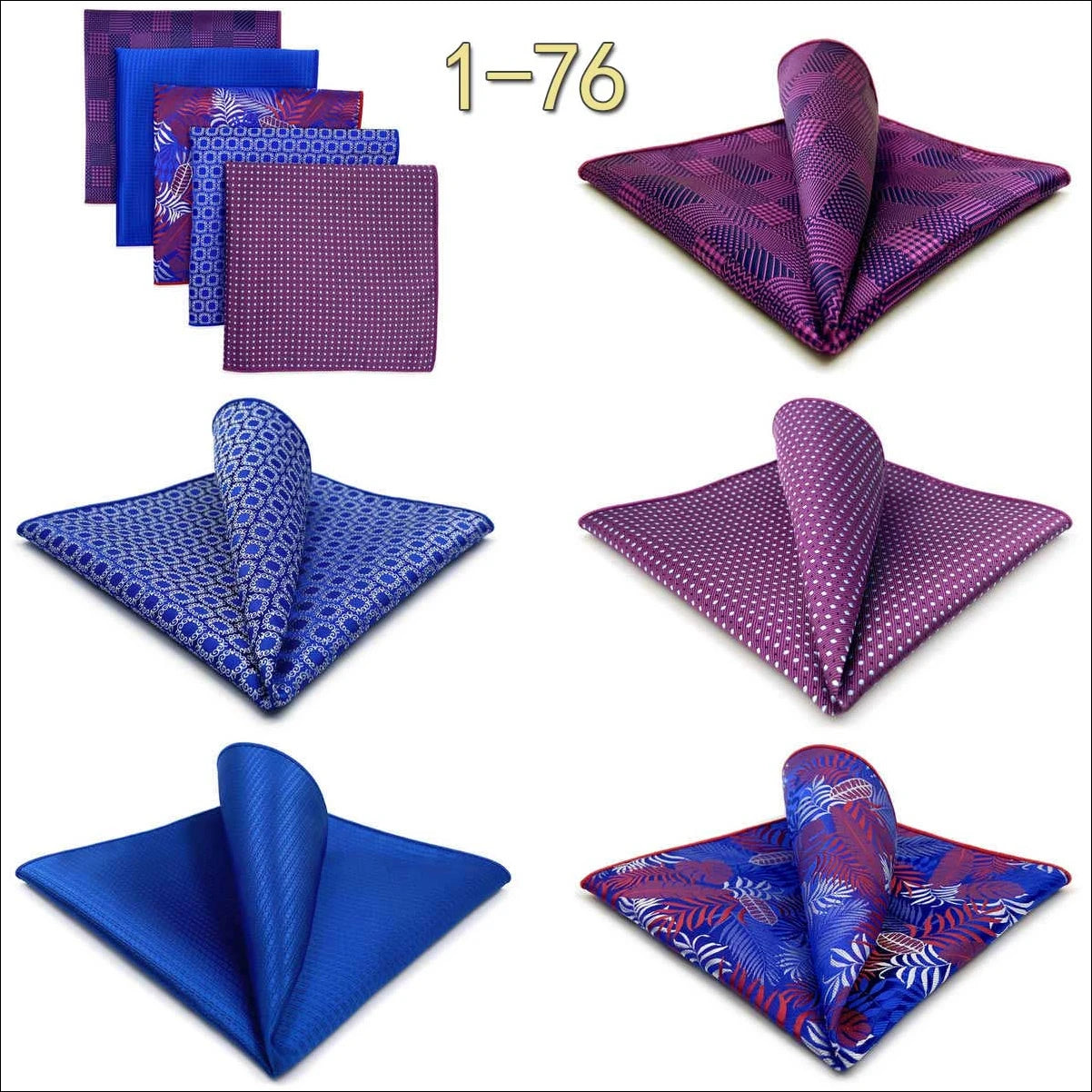 5 Pieces Mens Pocket Squares Wedding Handkerchiefs Set Fashion Formal Bundle Luxury Unique