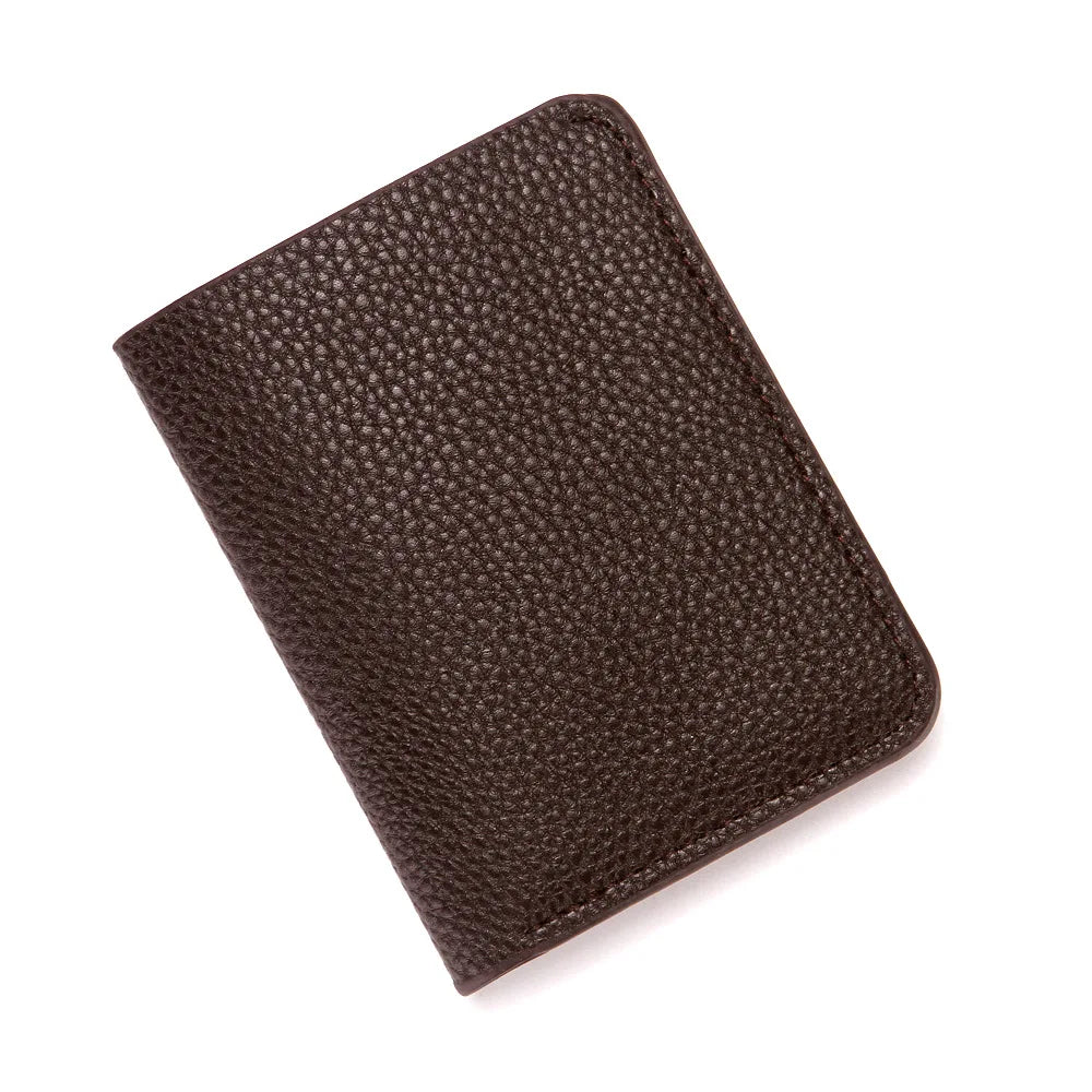 2022 New Ultra-thin Soft Wallet Pu Leather Lychee Grain Mini Credit Card Wallet Men's Card Case Men's Short Bill Card Case