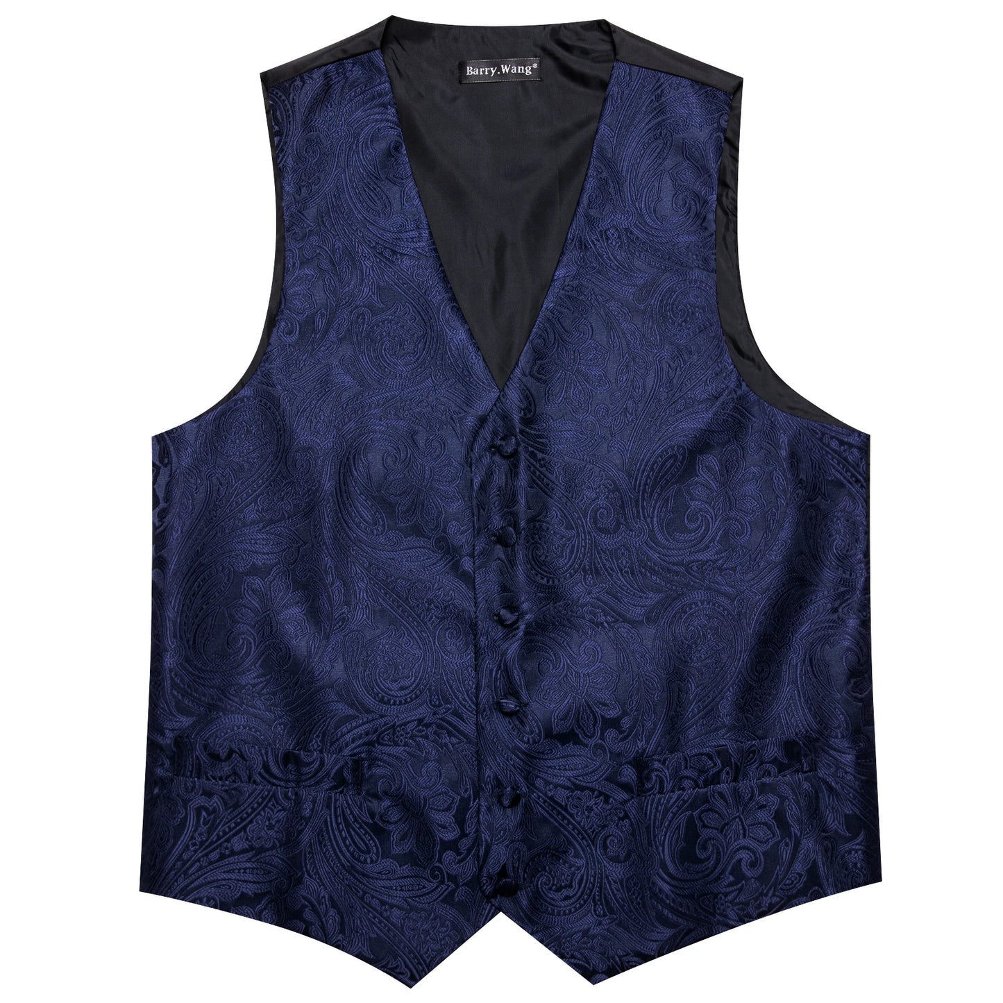 Sky Navy Royal Teal Blue Silk Men Vest Tie Hanky Cufflink Set Woven Waistcoat Sleeveless Jacket Male Wedding Business Barry.Wang