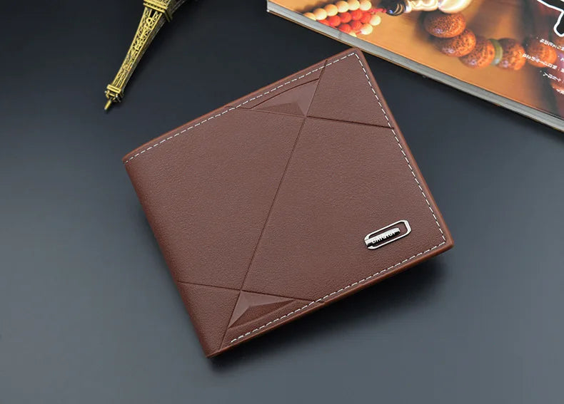 New Men's Wallet Money Bag PU Leather Business Short Wallet Vintage Soft Purse Multi-card Holder Portefeuille Homme Billetera