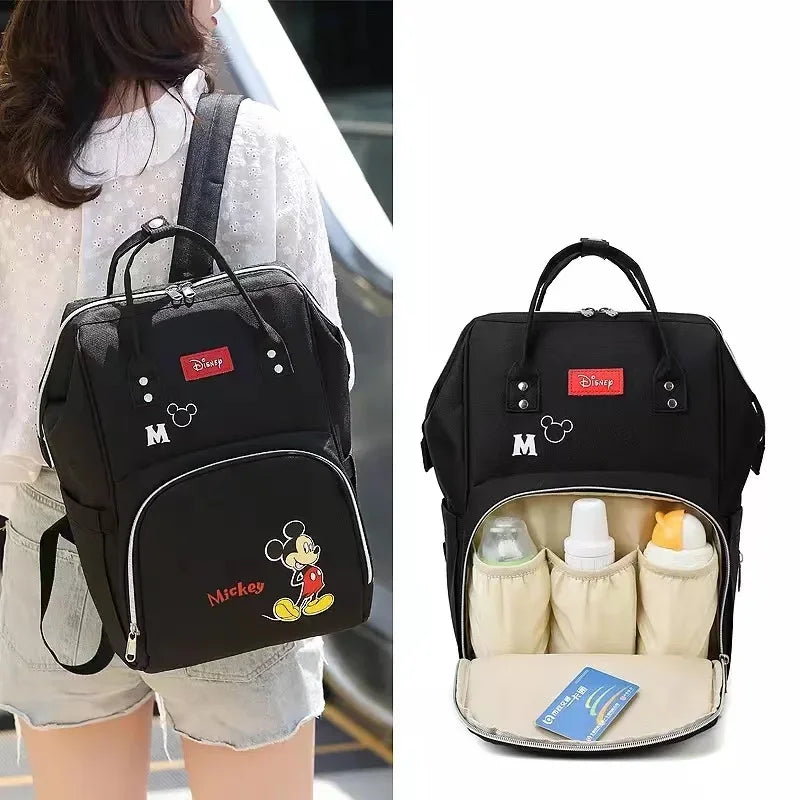 Disney Minnie Mickey Design Diaper Baby Bag Waterproof Mom Backpack Travel Multifunctional Maternity Large Capacity Stroller Bag