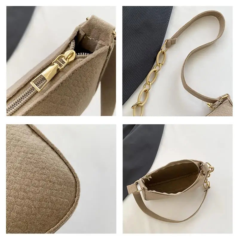 Fashion Underarm Bag Trendy Portable One-shoulder Small Square Women's Girl Handbag Shoulder Chain Bag Crossbody Bag