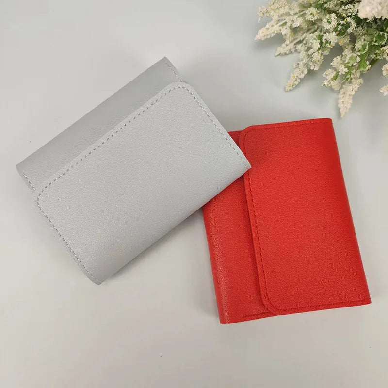 Women Short Wallet Multi-card Bag Mini Pouch Multifunction Card Holder Coin Purse Simple Three Fold Portable Lady Mini Wallets