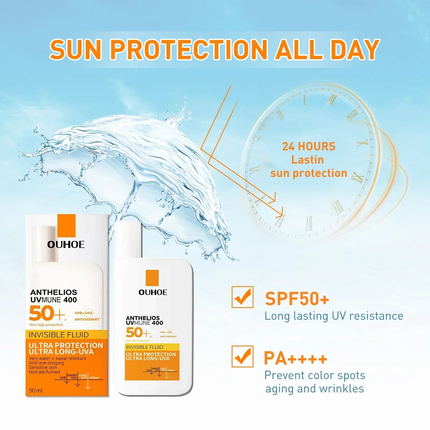 Facial Body Sunscreen Ultra SPF50+ UV Isolation Long Last Protection Whitening Moisturizing Oil Control Sunblock Anti Sun Cream