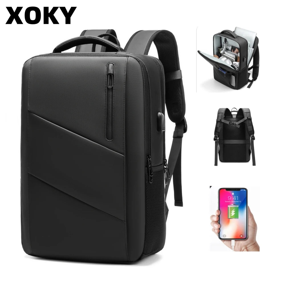 XOKY Business Bag Travel Backpack Waterproof Classic Backpack USB Charging Men Fashion Backpack Wholesale Customized Logo 2051