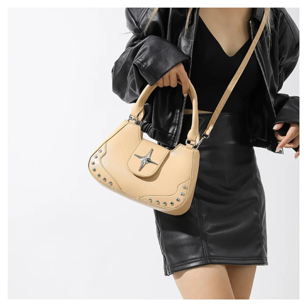 Cross Star Pattern Hand Bag Diagonal Span Shoulder Bag Casual Crossbody Bag for Women