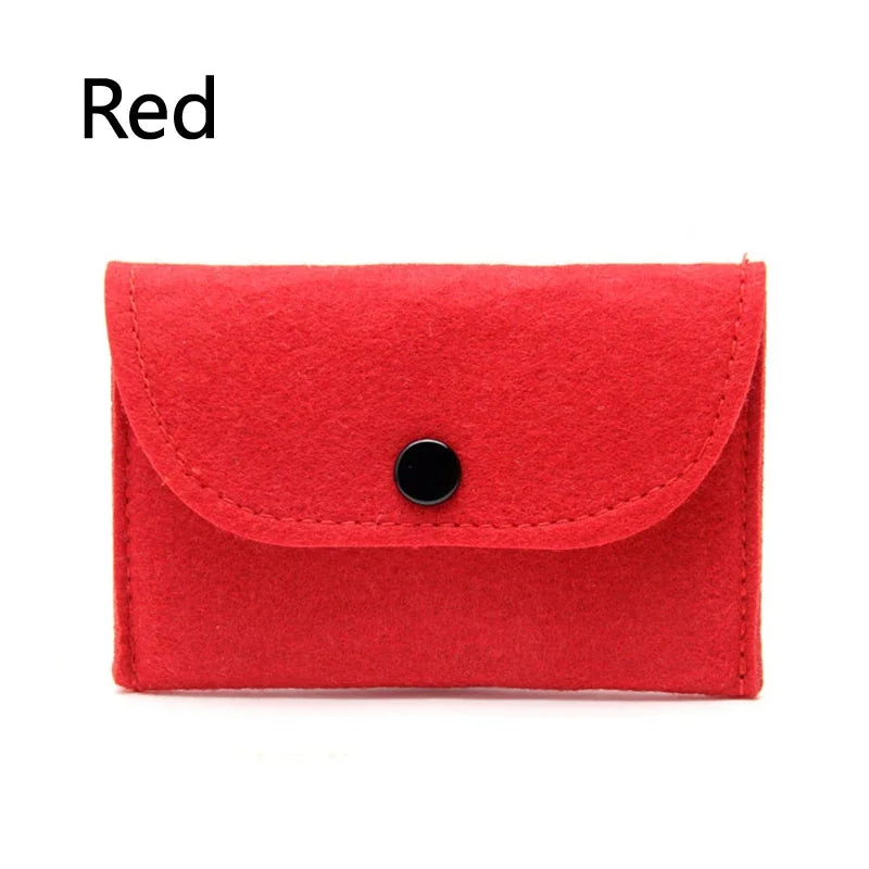 Unisex Felt Coin Purse Bag Women Girls Mini Zipper Coin Wallet Case Casual Square Money Change Card Key Holder Pouch