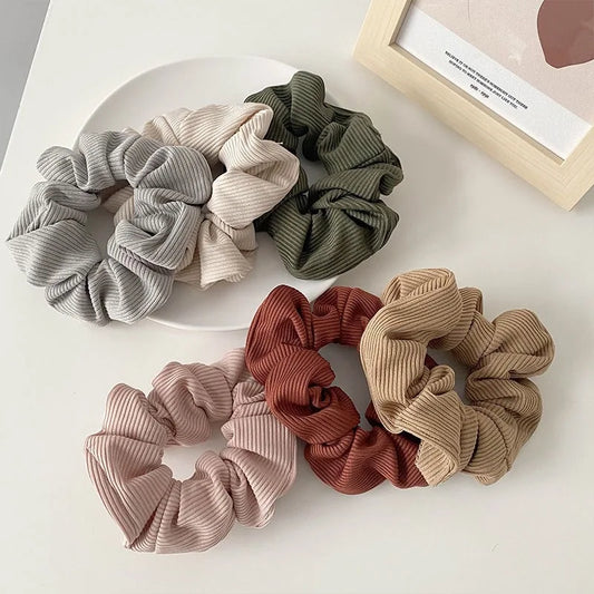 Wholesale 6pcs/pack Women Girls Microfiber Scrunchie Pack Knitted Fabric Chouchou Lot Korean Japan Fashion Scruncies Set 2022