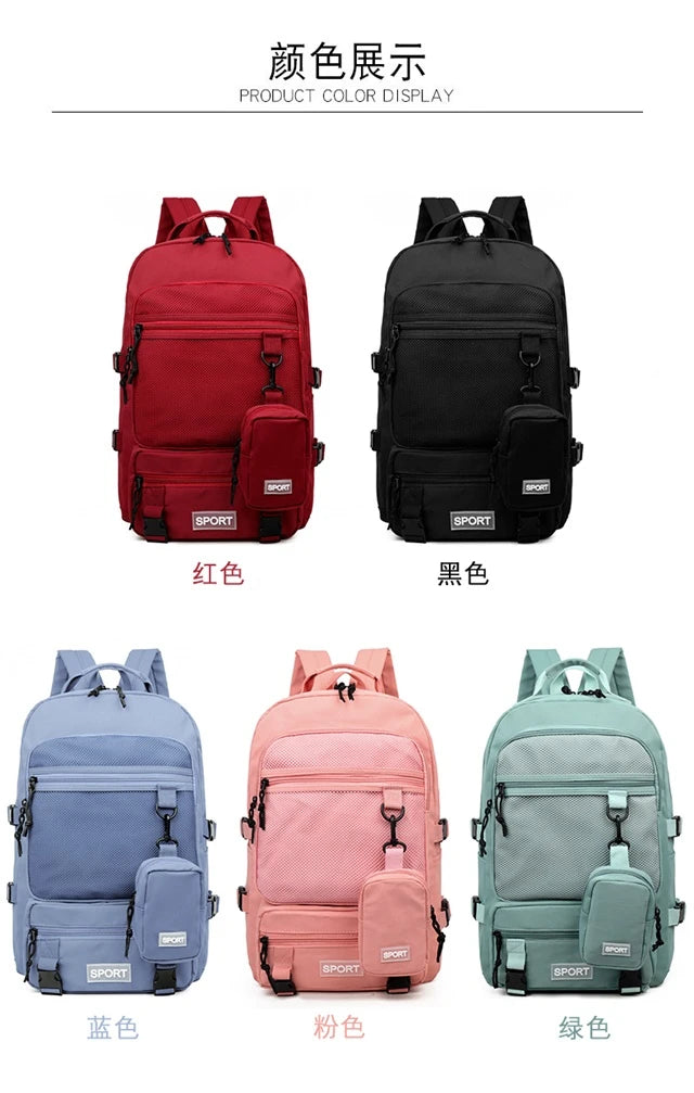 Hot Selling Solid Color Multi Kinetic Oxford Women's Backpack 2024 New Business Travel Sports High-capacity Men's Backpack