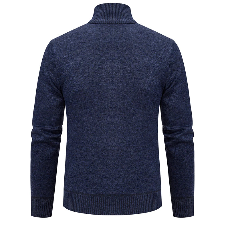 Veste épaisse pour hommes automne et hiver ligne tendance chaude col montant cardigan tricoté pull manteau