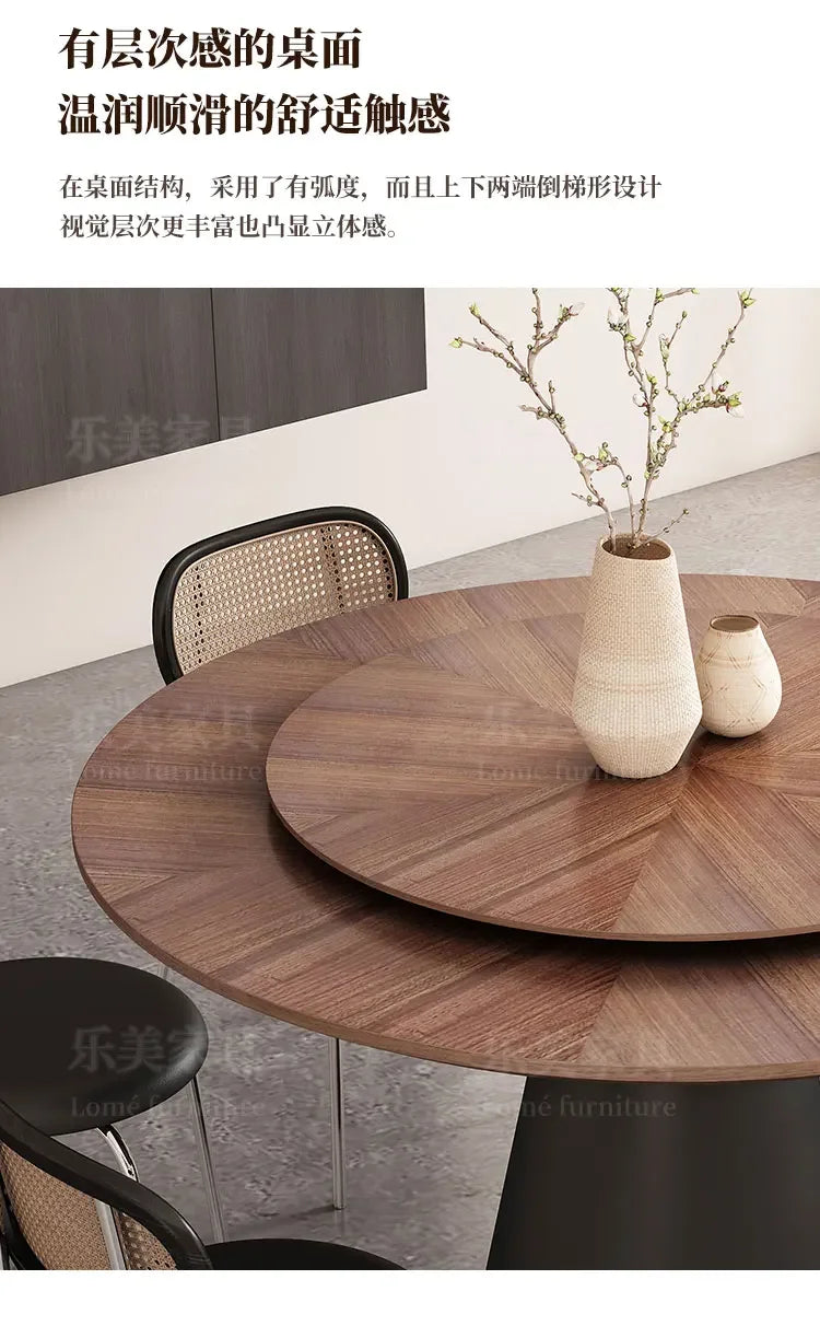 Italian Minimalist Dining Room Sets Black Dining Table Retro Restaurant Wooden Round Table Table A Manger Kitchen Furniture