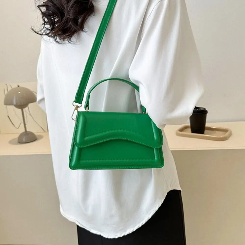 Fashion PU Leather Messenger Shoulder Bag Ladies Solid Color Handbags Leisure Stylish Crossbody Bags For Women Shoulder Bag