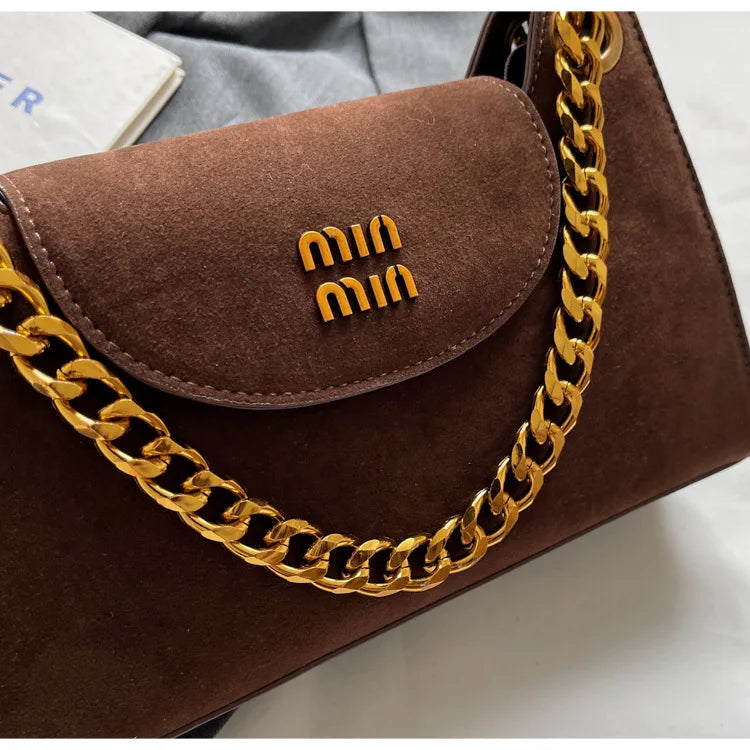 Metal Letter Designer Brand Handbags Top Handle Luxury Shoulder Bags Solid Color Elegant Crossbody Bags Fashion Bags For Women