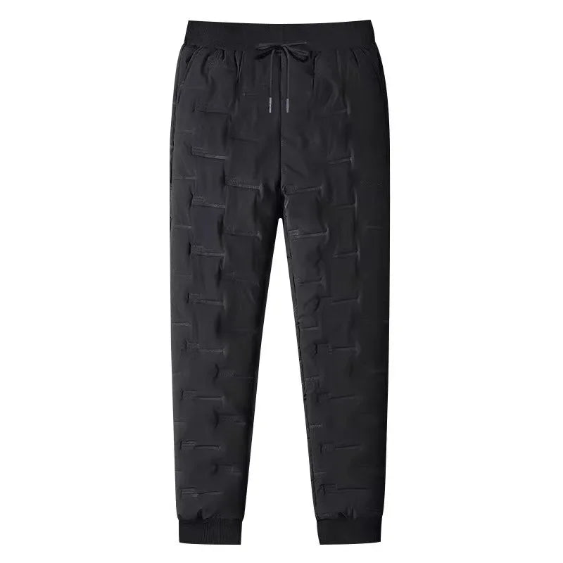 Pantalon de sport décontracté doublé polaire thermique automne/hiver pour hommes Pantalon en coton ouaté polyvalent résistant à l'usure longueur cheville