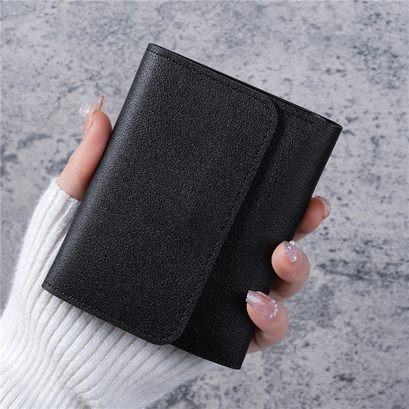 New Cute Wallets for Women Small Hasp Girl Credit Card Holder for PU Leather Coin Purse Female Wallet Short Purses for Women